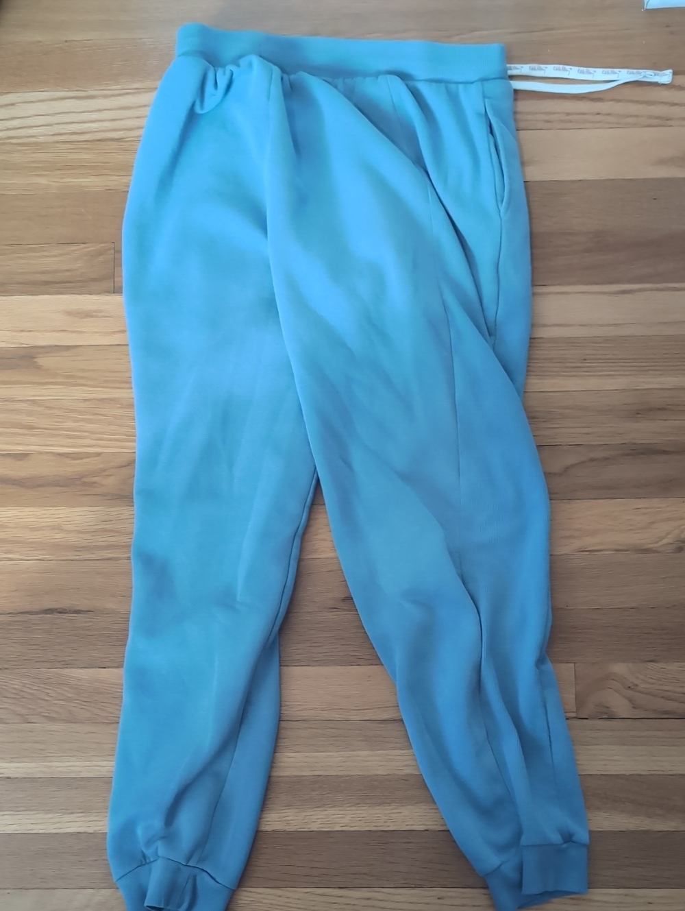 Womens Light Blue Jogger Sweatpants with White Drawstring - Picture 4 of 4
